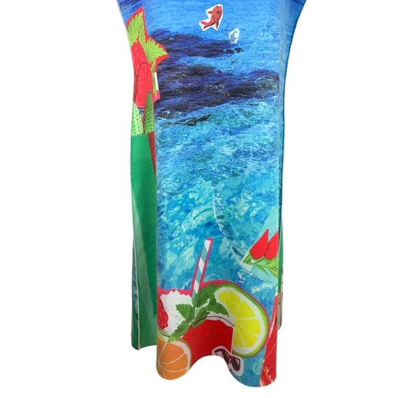 Animapop reversible dress multi sleeveless Fun seaside theme 34ch 31w 38h 38L - Picture 3 of 12
